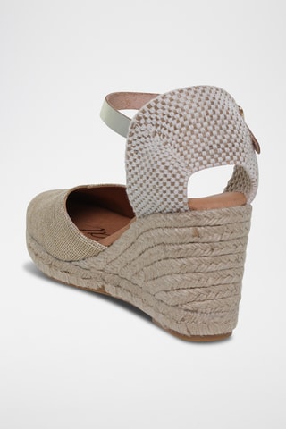 Espadrilles compensées en cuir - Argenté