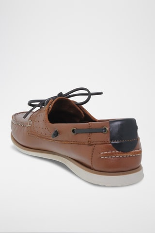 Chaussures bateau en cuir - Camel