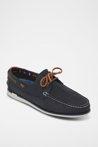 Chaussures bateau en cuir - Bleu marine