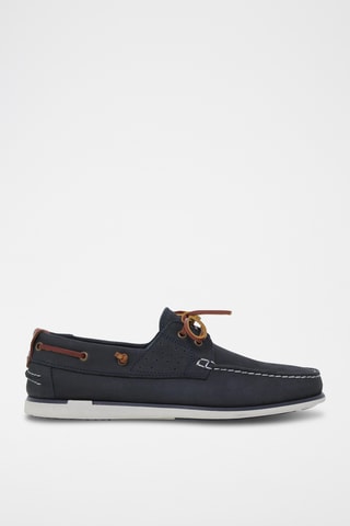 Chaussures bateau en cuir - Bleu marine