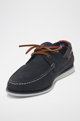 Chaussures bateau en cuir - Bleu marine