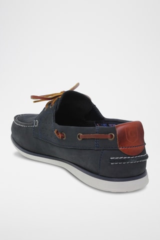 Chaussures bateau en cuir - Bleu marine