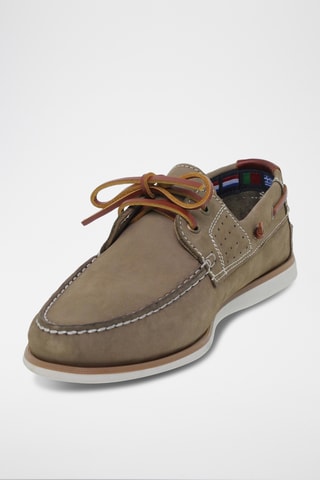 Chaussures bateau en cuir - Taupe
