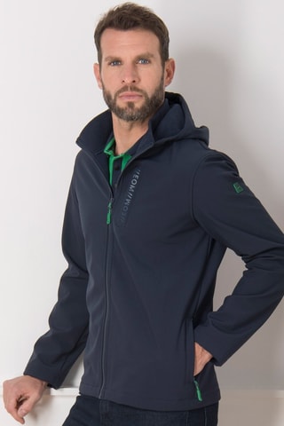 Chaqueta con capucha - Blanco y azul