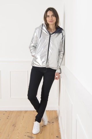 Coupe-vent à capuche - Noir et gris