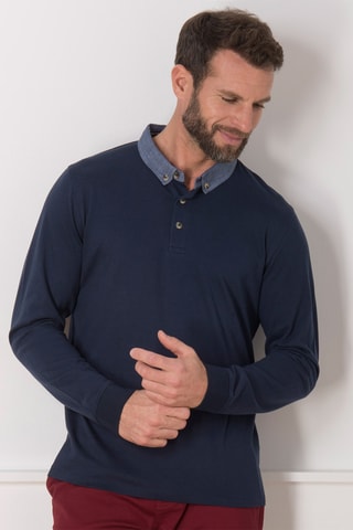 Polo - Blanco y azul