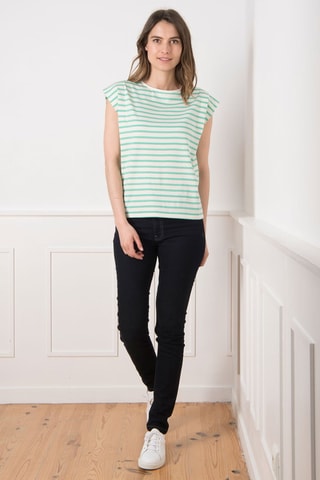 T-shirt - Blanc et bleu