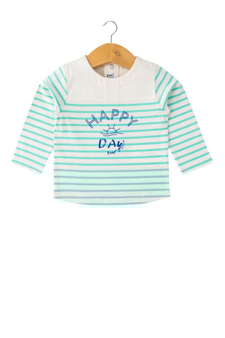 T-shirt - Wit en blauw