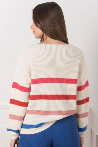 Pull - Blanc, rouge et rose