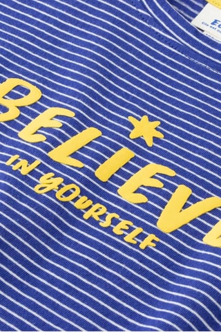 T-shirt - Wit, blauw en geel