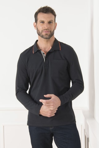 Polo - Blanco, negro y rojo