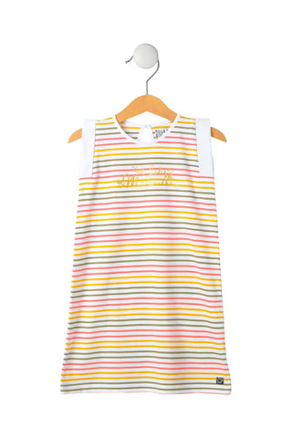 Jurk Elassia - Wit, groen en geel