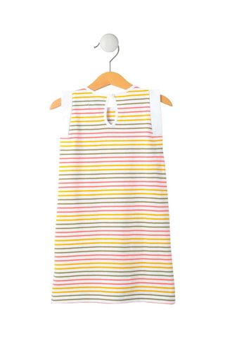 Jurk Elassia - Wit, groen en geel