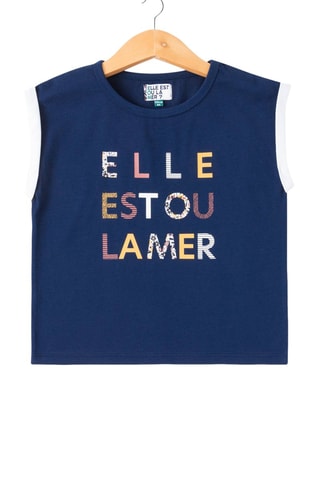 T-shirt - Blauw, geel en oranje