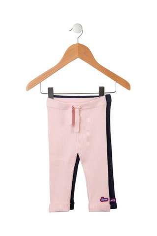 2 leggings Echeling - Bleu et rose