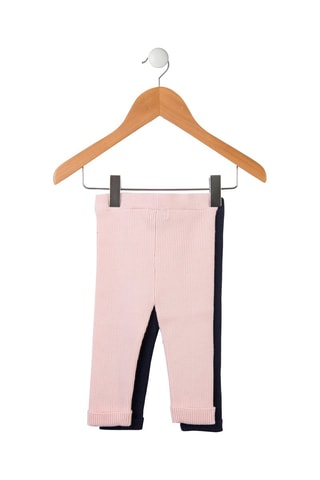 2 leggings Echeling - Bleu et rose