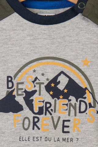 T-shirt - Blauw, groen en grijs