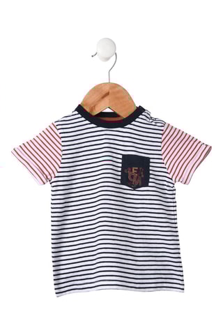 T-shirt Ayjo - Wit, rood en blauw