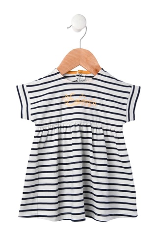 Robe - Blanc, bleu et rose