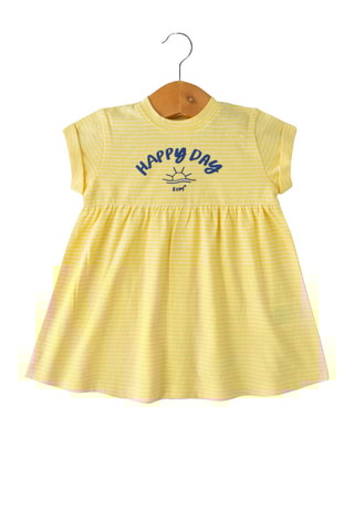 Robe - Blanc, bleu et jaune