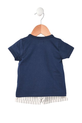 T-shirt en Short - Wit en blauw