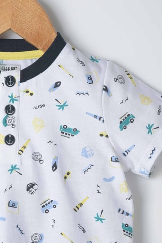 T-shirt en Short Esidou - Wit, blauw en rood