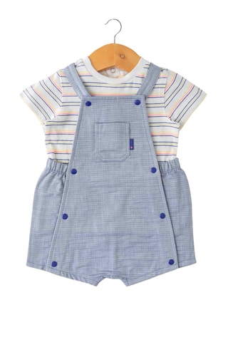 Kruippakje en T-shirt - Blauw