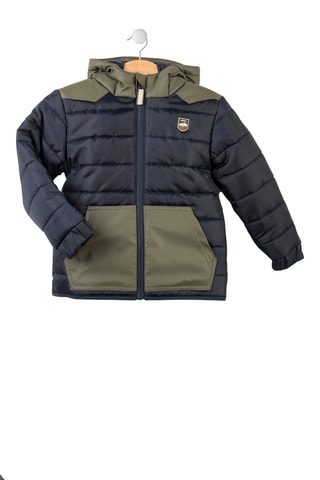 Gewatteerde Jas met Capuchon - Blauw