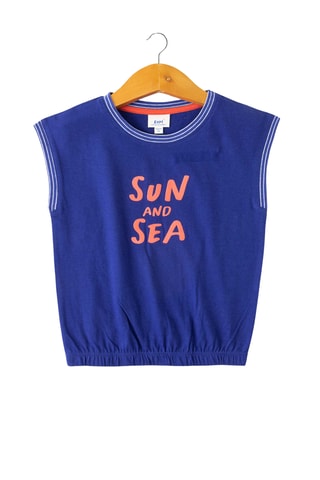 Mouwloos T-shirt - Blauw