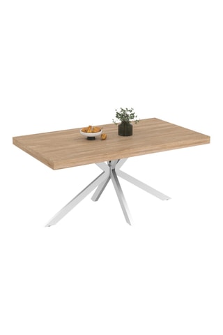 Mesa Brixton - imitación madera y blanco