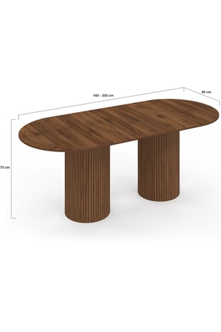 Table à manger en bois extensible Albane - 160/200 x 90 x 75 cm