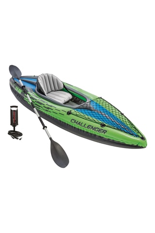 Kayak hinchable Challenger K1 - Verde y azul - Hasta 100 kg