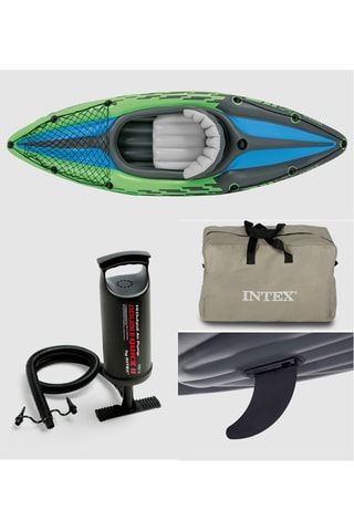 Kayak hinchable Challenger K1 - Verde y azul - Hasta 100 kg