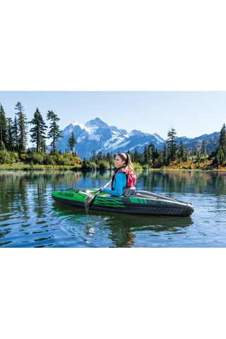 Kayak hinchable Challenger K1 - Verde y azul - Hasta 100 kg