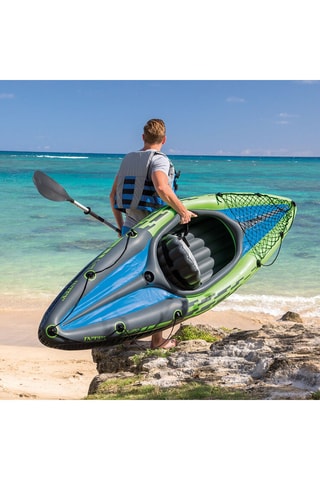 Kayak hinchable Challenger K1 - Verde y azul - Hasta 100 kg