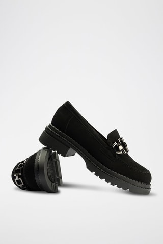 Mocassini in pelle scamosciata - Nero