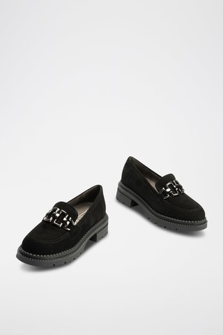 Mocassini in pelle scamosciata - Nero