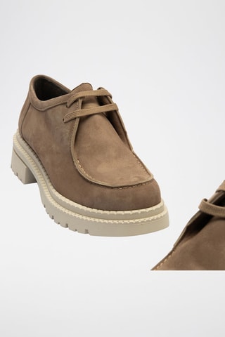 Stringate in pelle scamosciata - Grigio