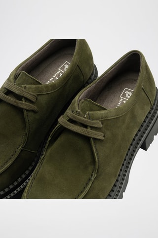 Stringate in pelle scamosciata - Verde