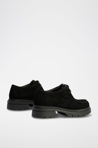 Stringate in pelle scamosciata - Nero