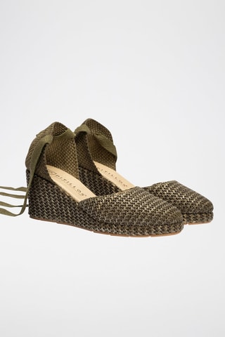 Espadrillas con zeppa - Verde