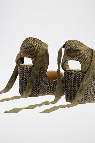 Espadrillas con zeppa - Verde