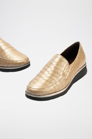 Mocassini in pelle verniciata - Beige