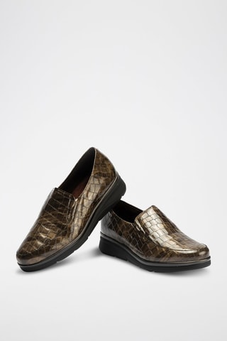 Mocassini in pelle verniciata - Grigio