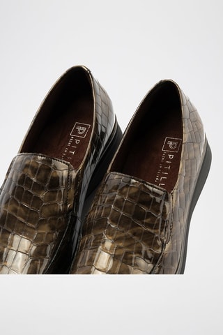 Mocassini in pelle verniciata - Grigio