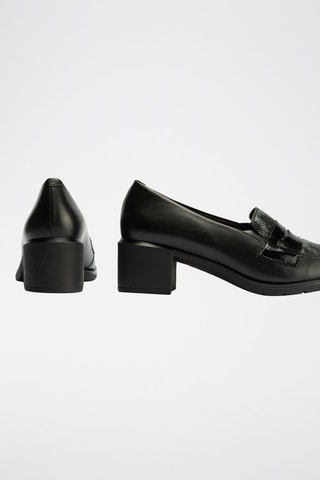 Décolleté in pelle - Nero