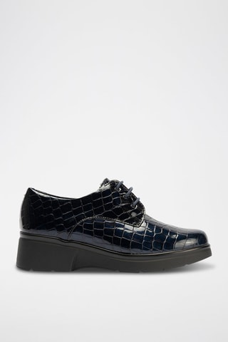 Stringate in pelle nappa - Blu