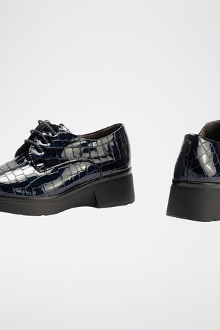 Stringate in pelle nappa - Blu