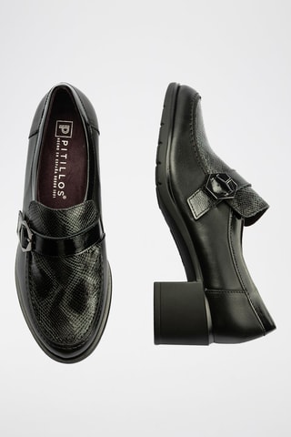 Décolleté in pelle - Nero