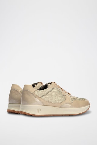 Sneakers in pelle verniciata - Beige